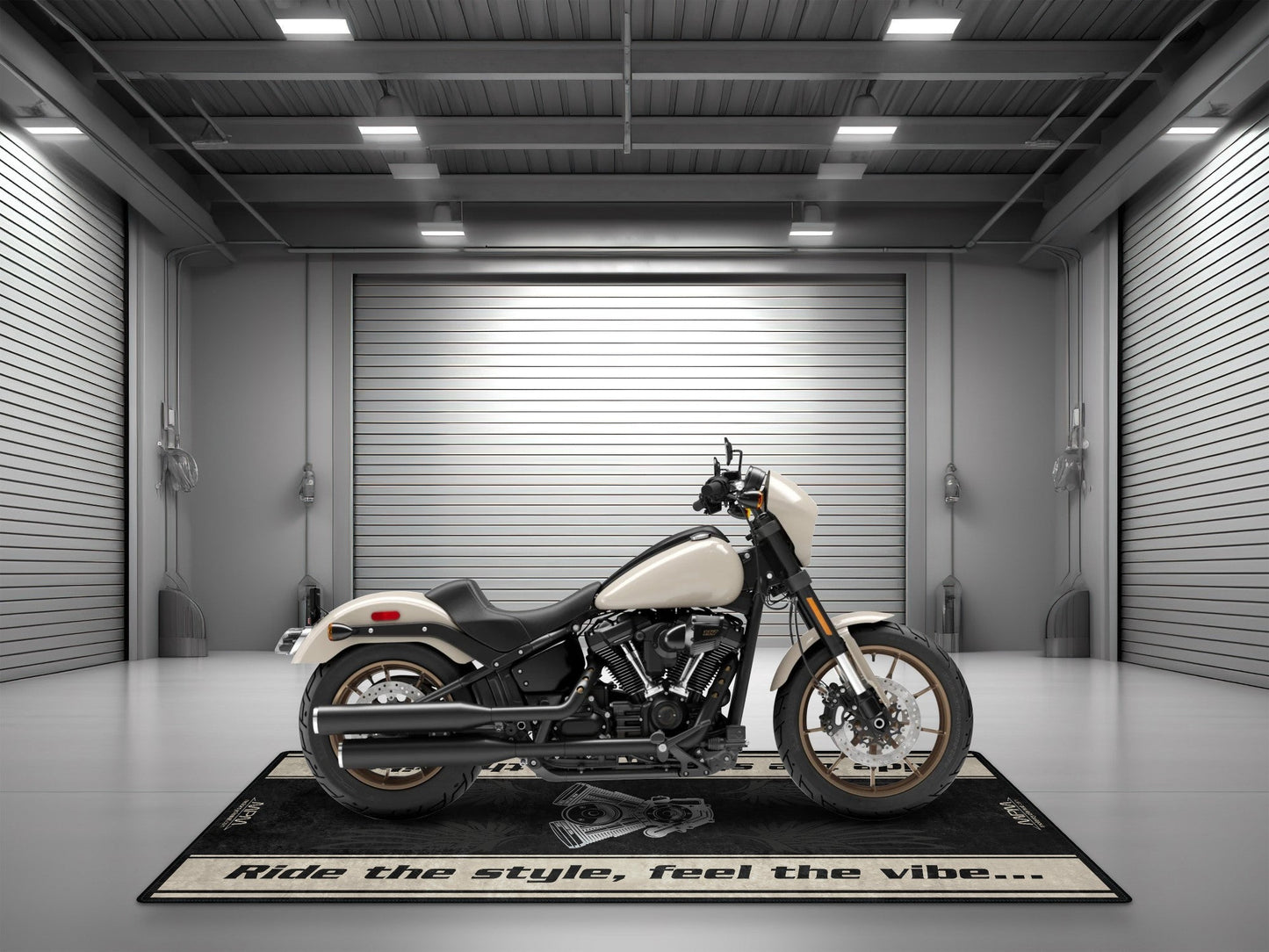 MPM Motorcycle Mat for Cruiser Motorcycle "Ride The Style, Feel The Vibe" - MM7306