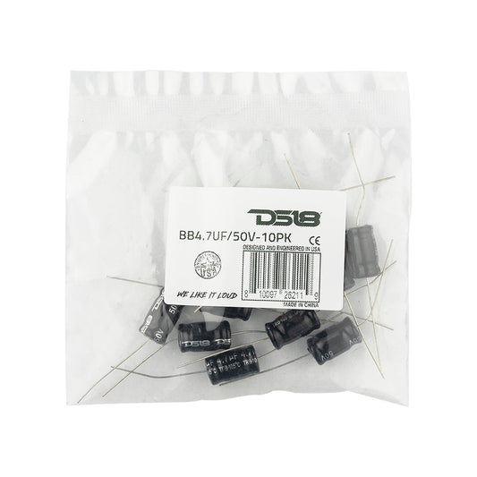 DS18 BB4.7UF/50V-10PK Bass Blocker 8.5KHz @ 4 ohms or 4.2KHz @ 8 ohms 6DB/OCT Driver 10PCK