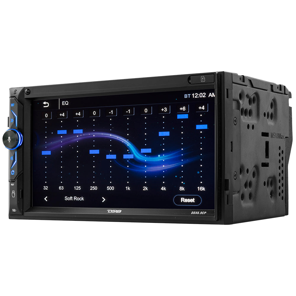 6.9" Touchscreen Mechless Double-DIN Headunit with Bluetooth, USB, Mirror Link And Car play