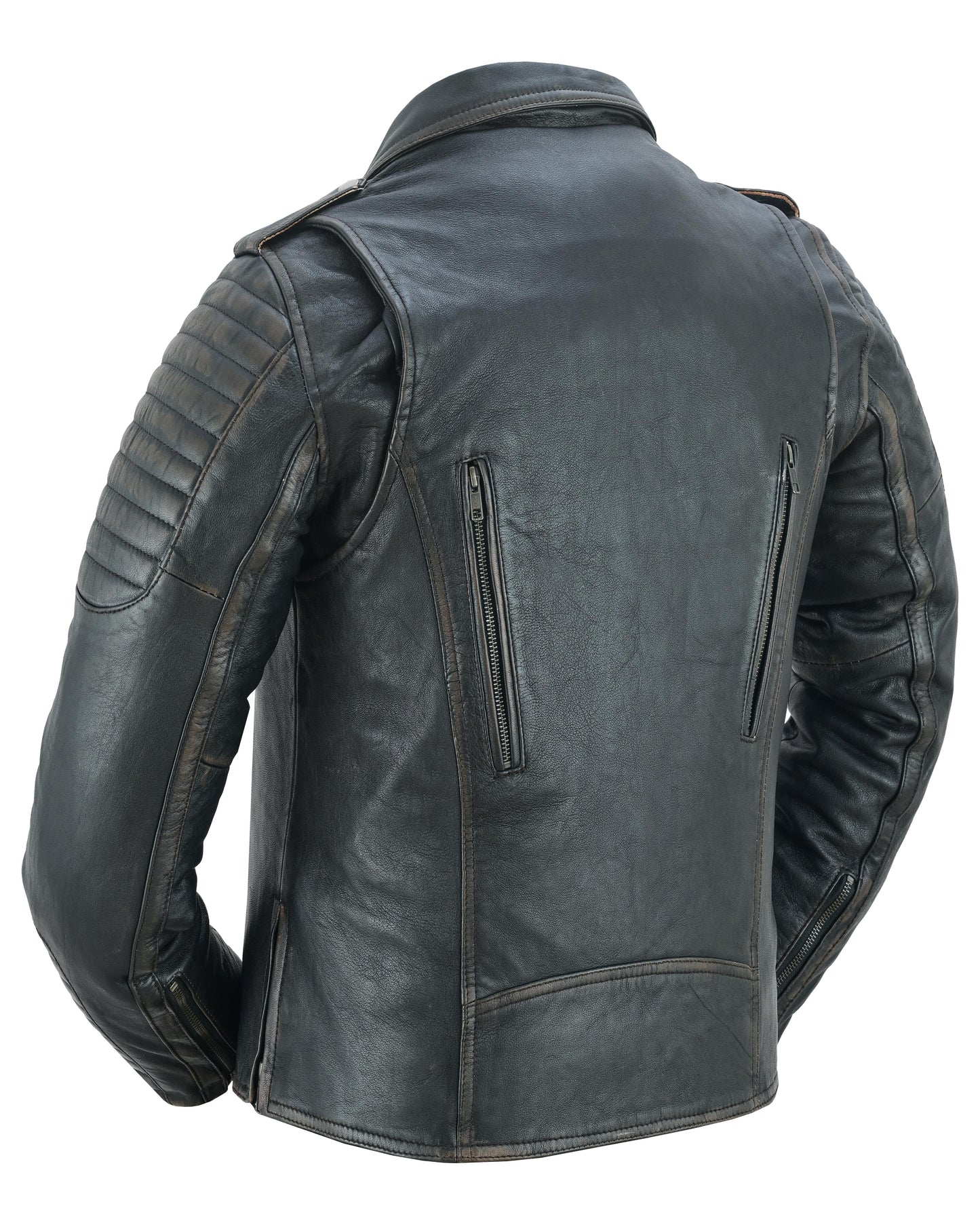 Women's Lightweight Drum Dyed Distressed Naked Lambskin M/C Jac