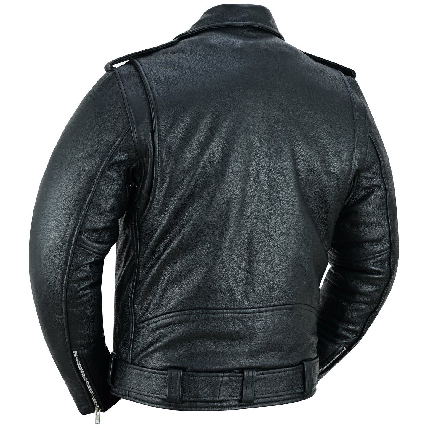 Men's Premium Classic Plain Side Police Style Jacket - Black