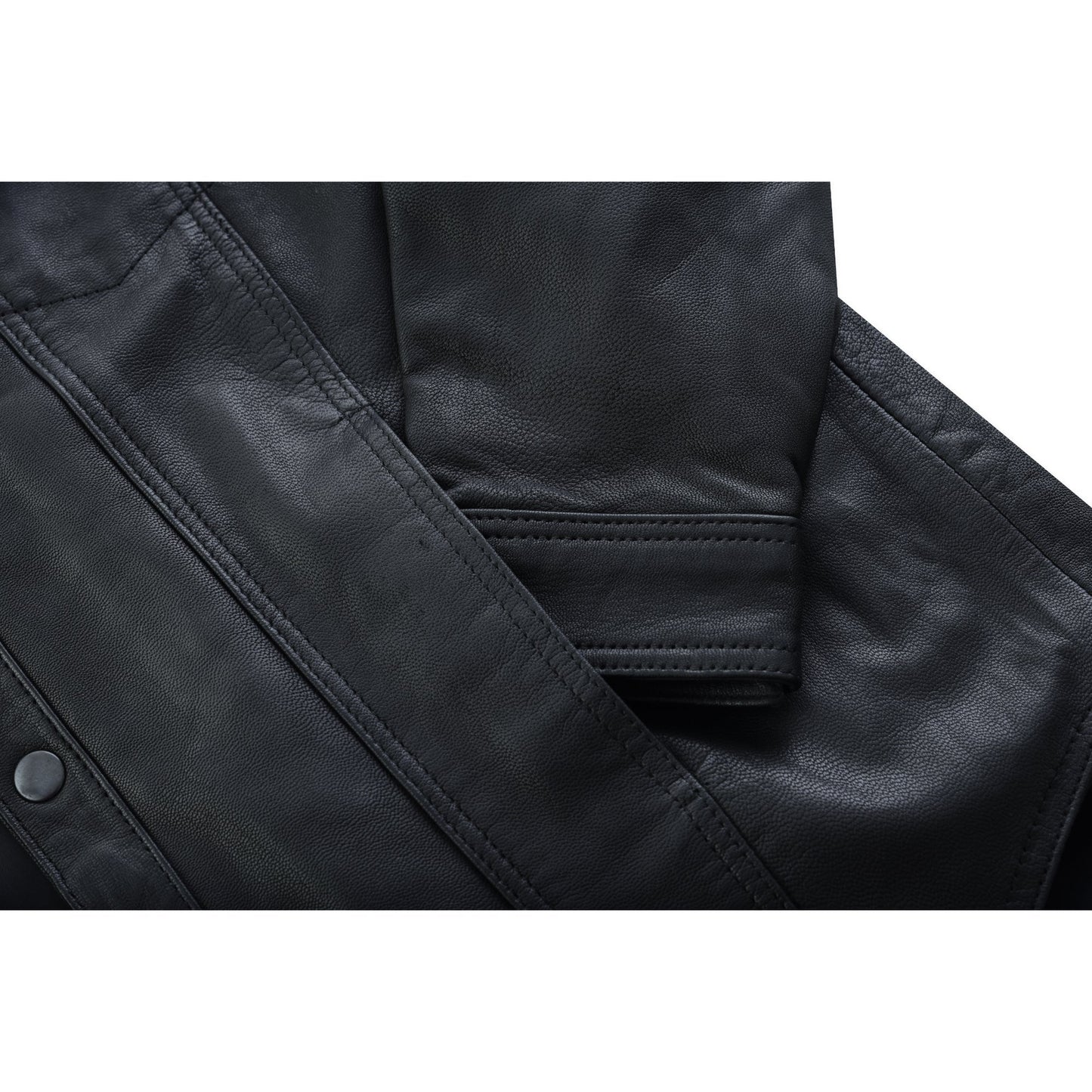 Men's Premium Lightweight Black Leather Shirt