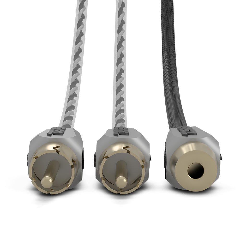 Level 3 RCA 100% Copper OFC Y Connector 1 FEMALE to 2 MALE - BLACK / RED Kit