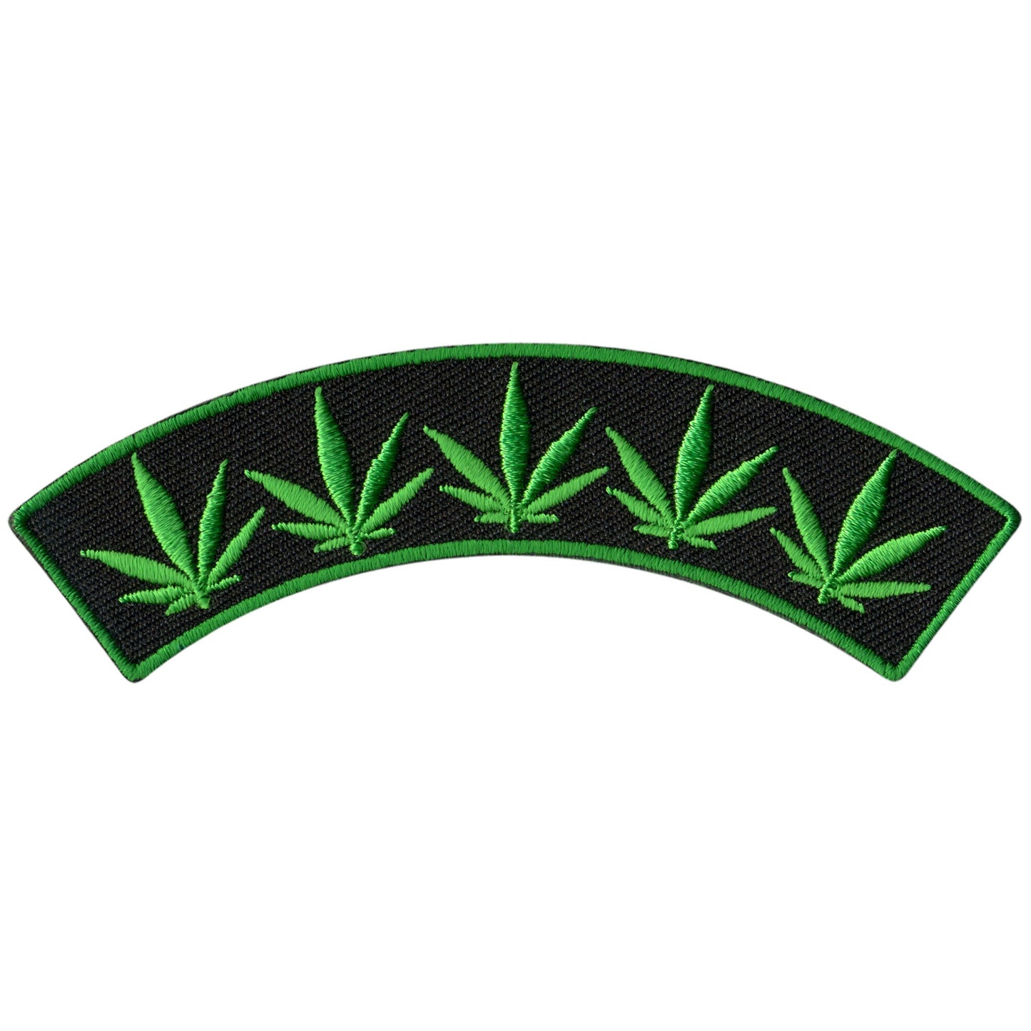 Hot Leathers Pot Leaves 4” X 1” Top Rocker Patch