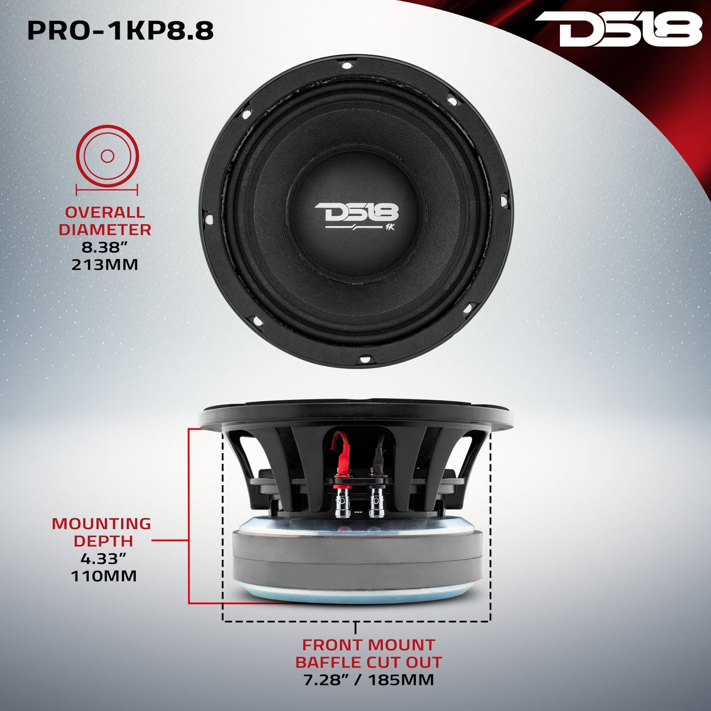PANCADÃO Mid-Bass Loudspeaker 8" 1000 Watts Rms 8-Ohm