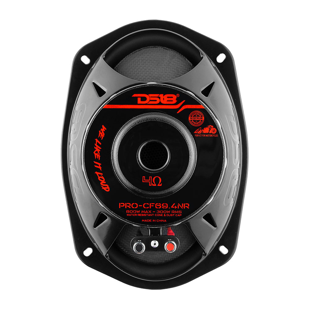 PRO 6x9" Neodymium Carbon Fiber Water resistant Cone Mid-Bass Loudspeaker 300 Watts Rms 4-Ohm