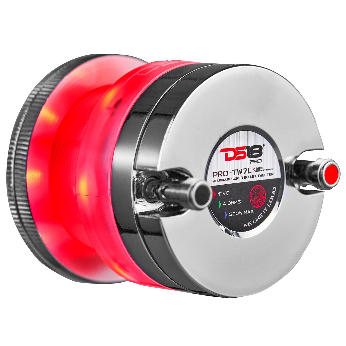 2.3" Neodymium Super Bullet Tweeter 1" Titanium Voice Coil with RGB LED Lights