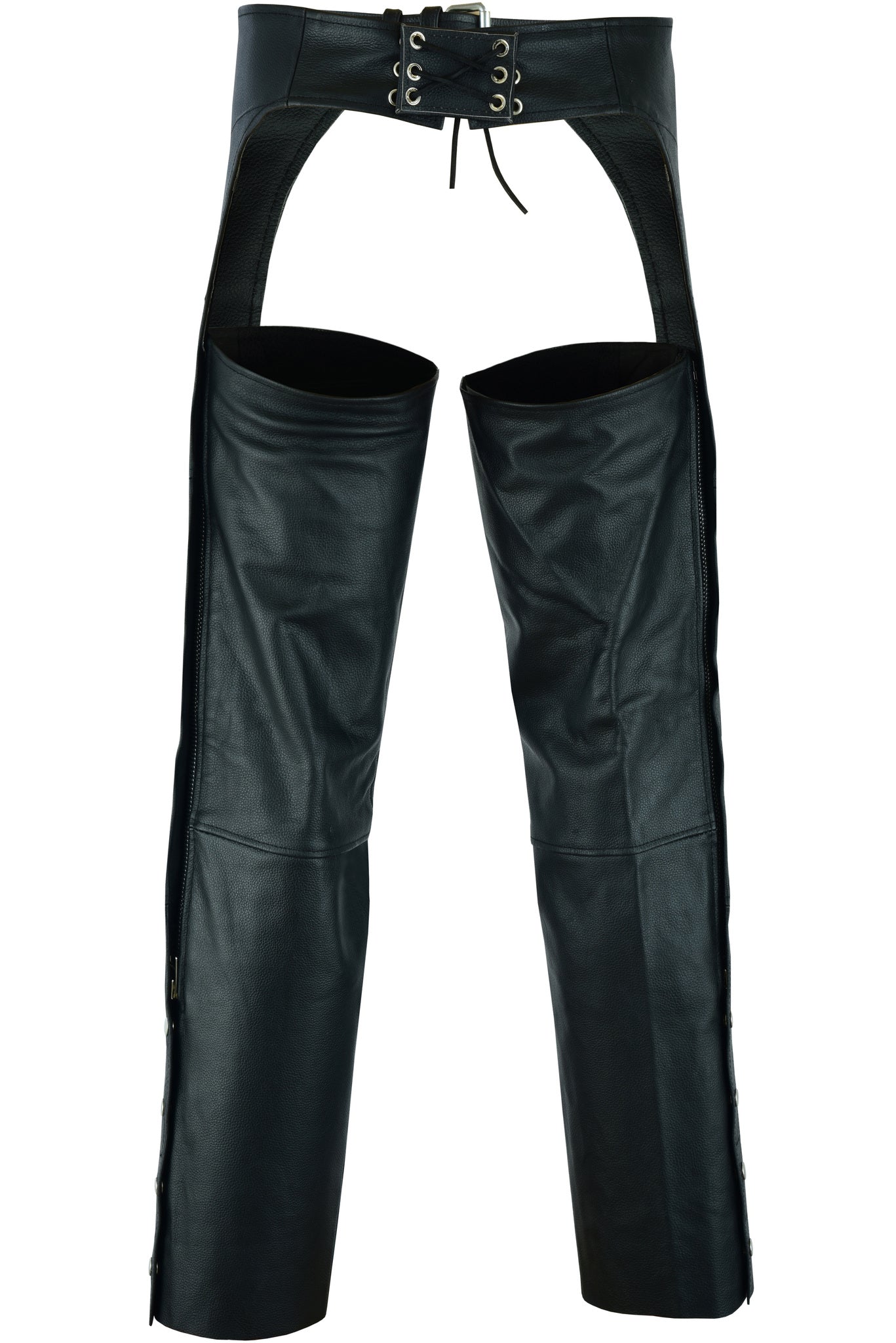 Leather Guard Unisex leather motorcycle chaps - Black