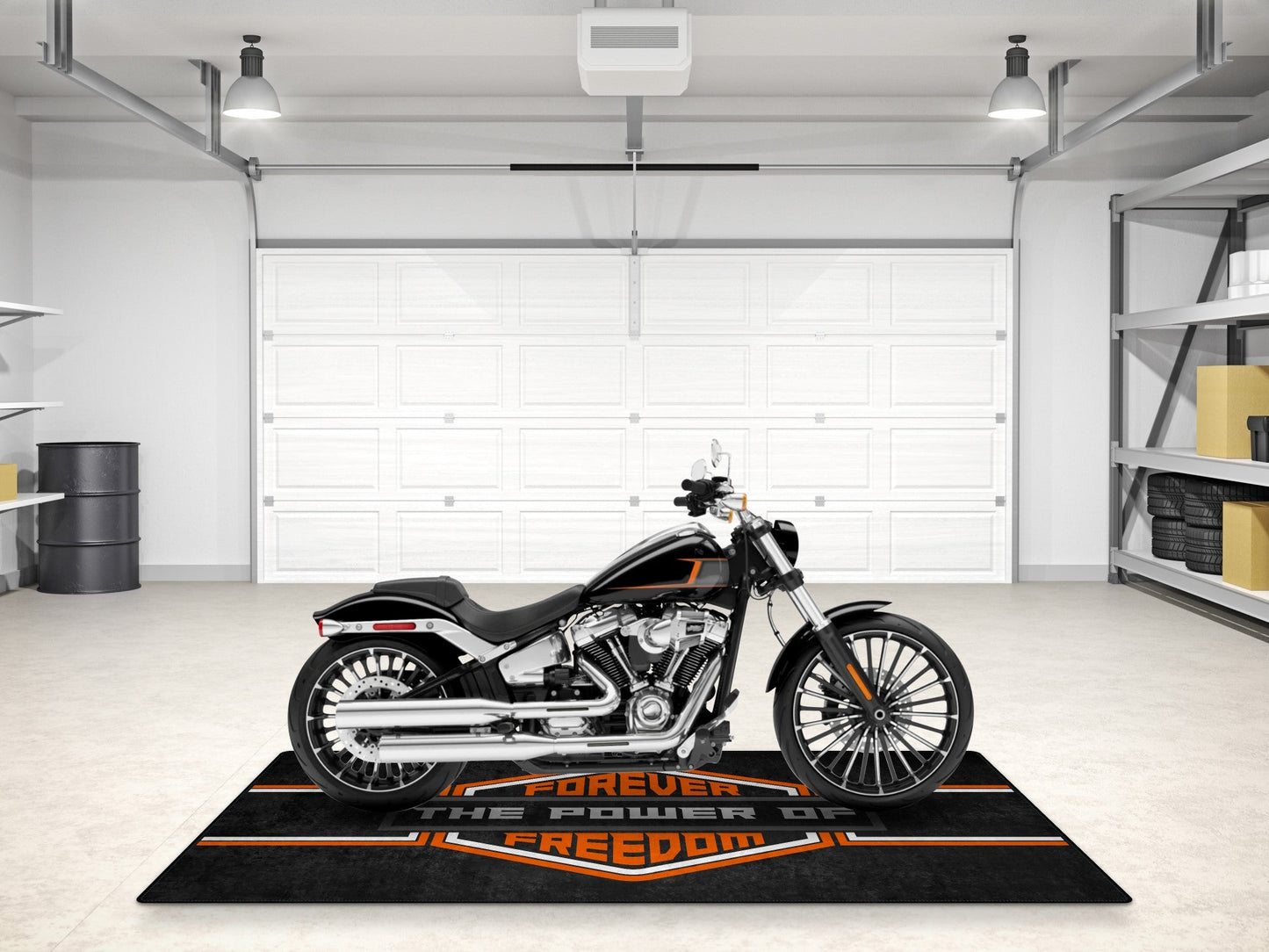 MPM Motorcycle Mat for Cruiser - Touring - Sport Motorcycle " Forever The Power of Freedom " - MM7101