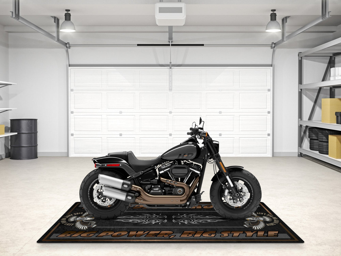 MPM Motorcycle Mat for Cruiser Motorcycle "Big Power, Big Style" - MM7305