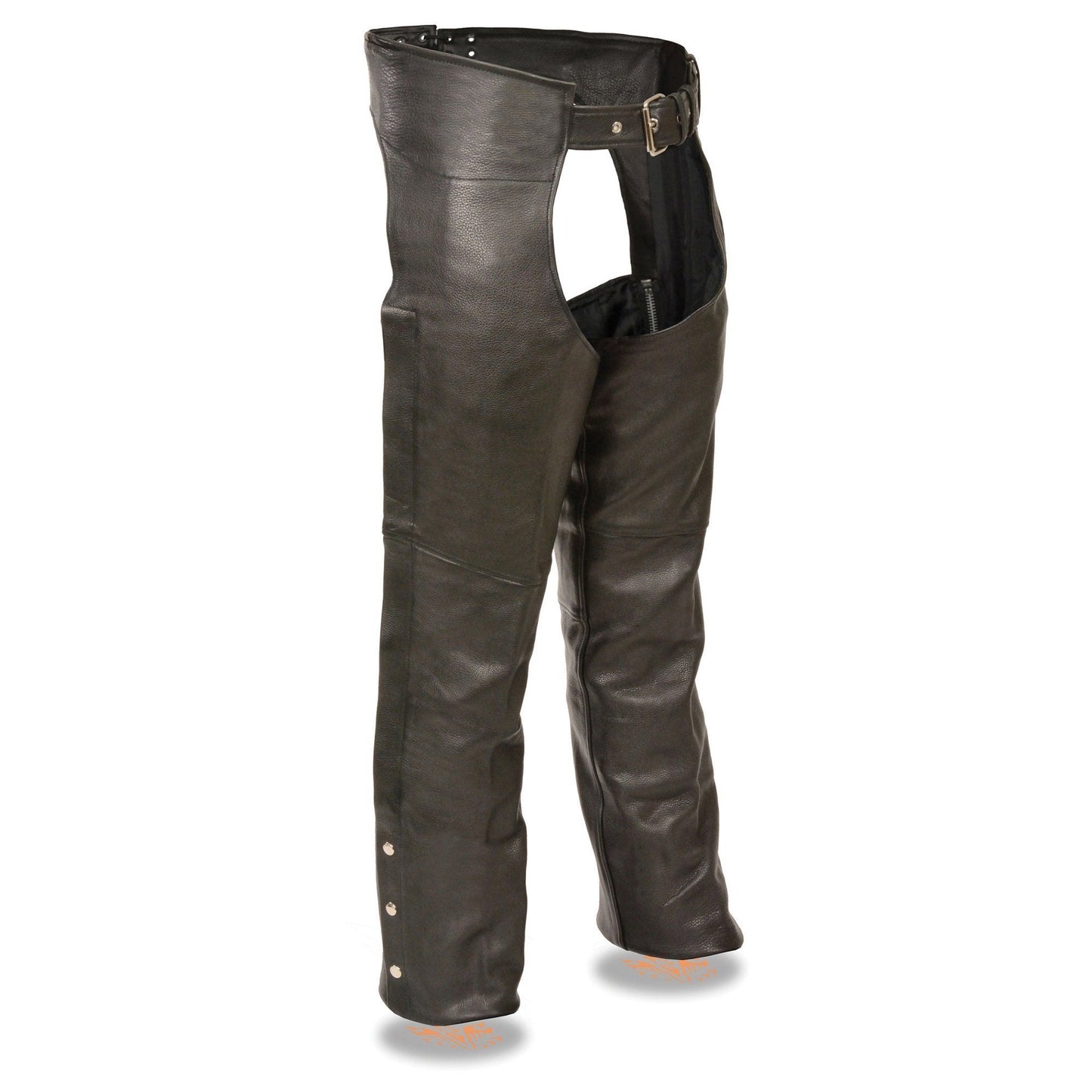 Milwaukee Leather Chaps for Men's Black Premium Leather Fully Lined Motorcycle Chaps w/ Front Coin Pocket-ML1115