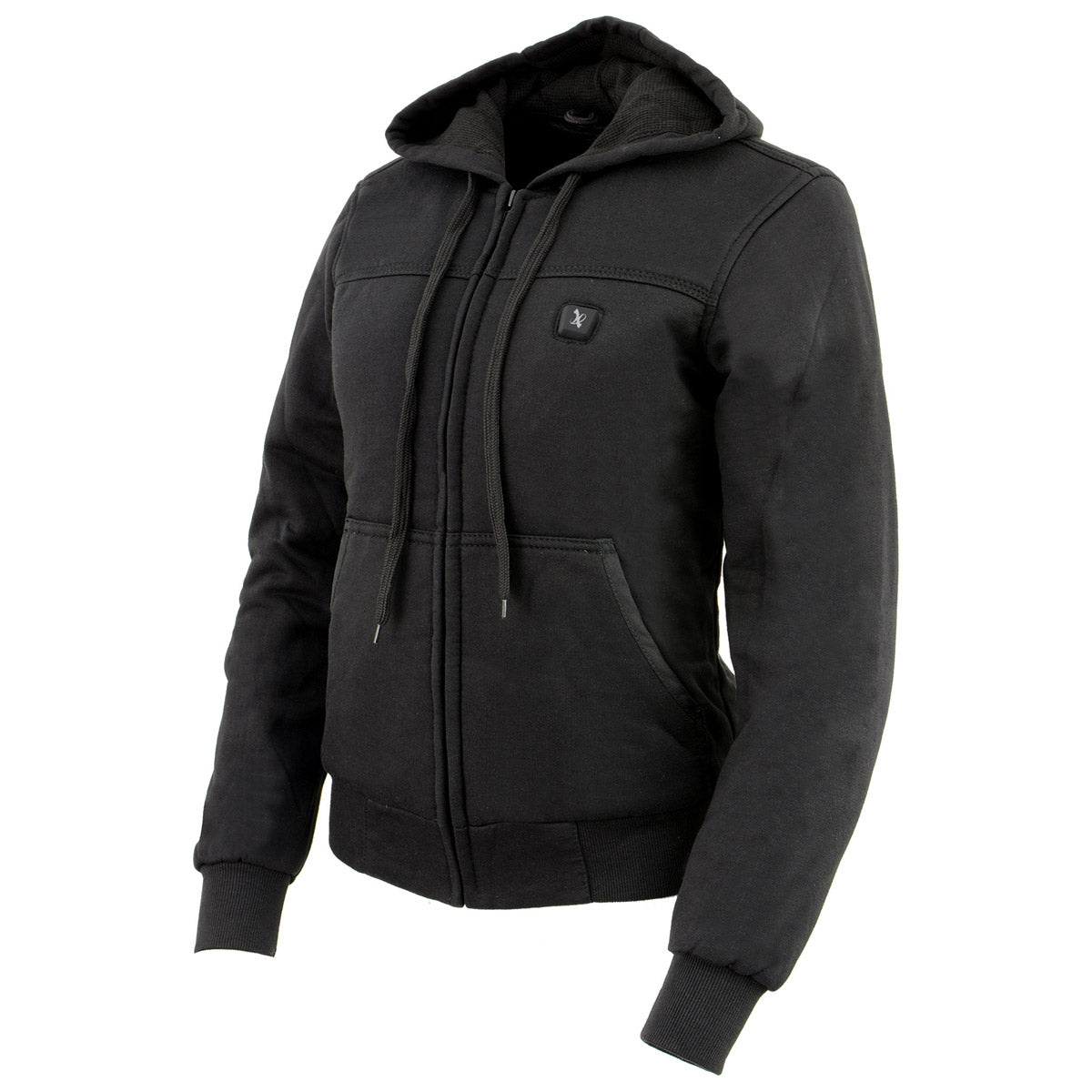 Nexgen Heat NXL2713SET Women 'Heated' Front Zipper Black Hoodie Jacket for Outdoor Activities w/ Battery Pack