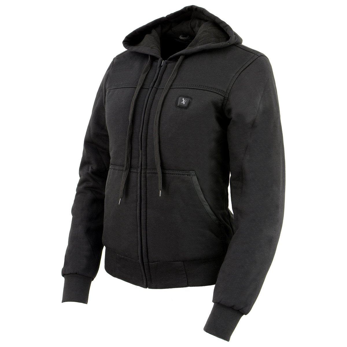 Nexgen Heat NXL2713SET Women 'Heated' Front Zipper Black Hoodie Jacket for Outdoor Activities w/ Battery Pack