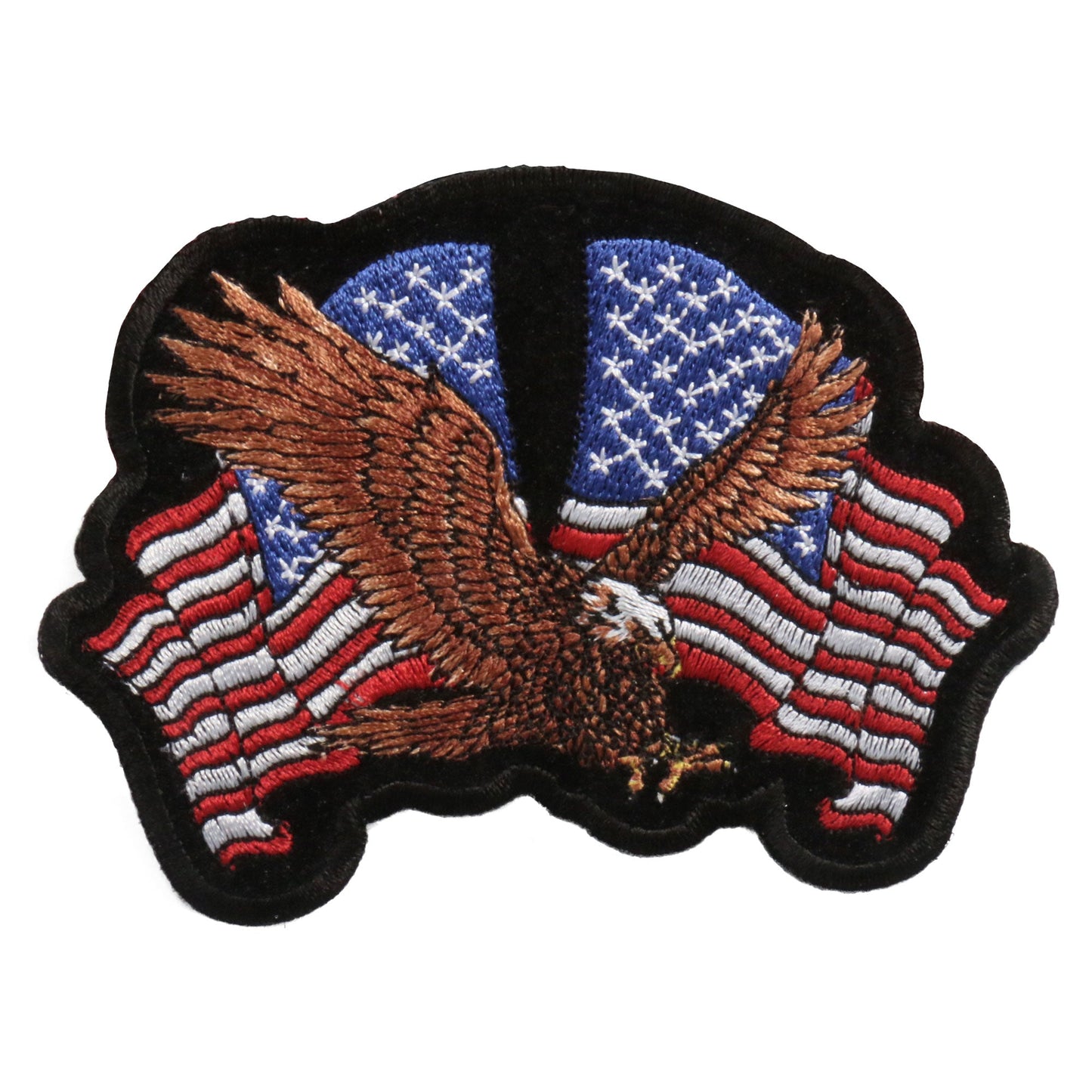 Hot Leathers PPA1580 Eagle 2 Flags Patch 4" x 3"