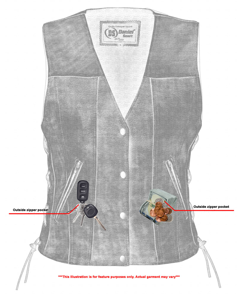 Women's Antique Brown Single Back Panel Concealed Carry Vest