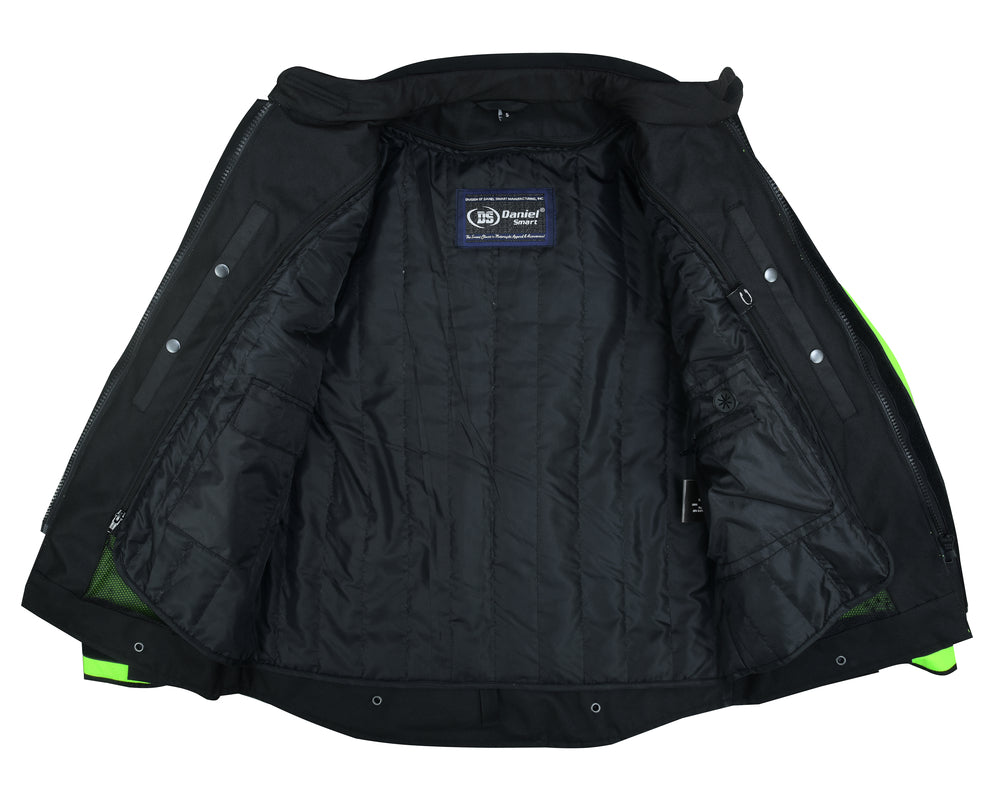 4-Season Hi-Vis Mens Textile Motorycyle Jacket Waterproof & Ventilated