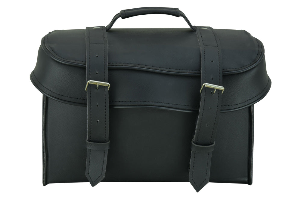 Leather Black PVC Large Four Piece Motorcycle Touring Tail Bag