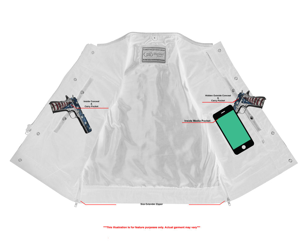 Eclipse Black Motorcycle Vest - Hidden Smart Access Pockets & Durable Lining