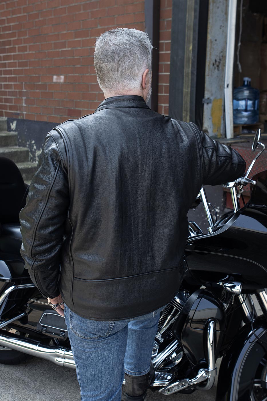 Hot Leathers JKM5006 USA Made Men's Black Leather Motorcycle Biker Jacket