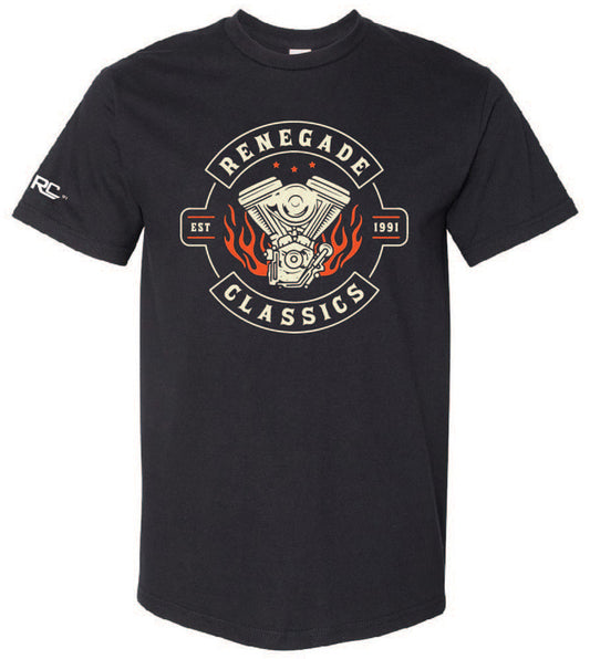 RC Rocker Vintage Black Mens Motorcycle  T-Shirt