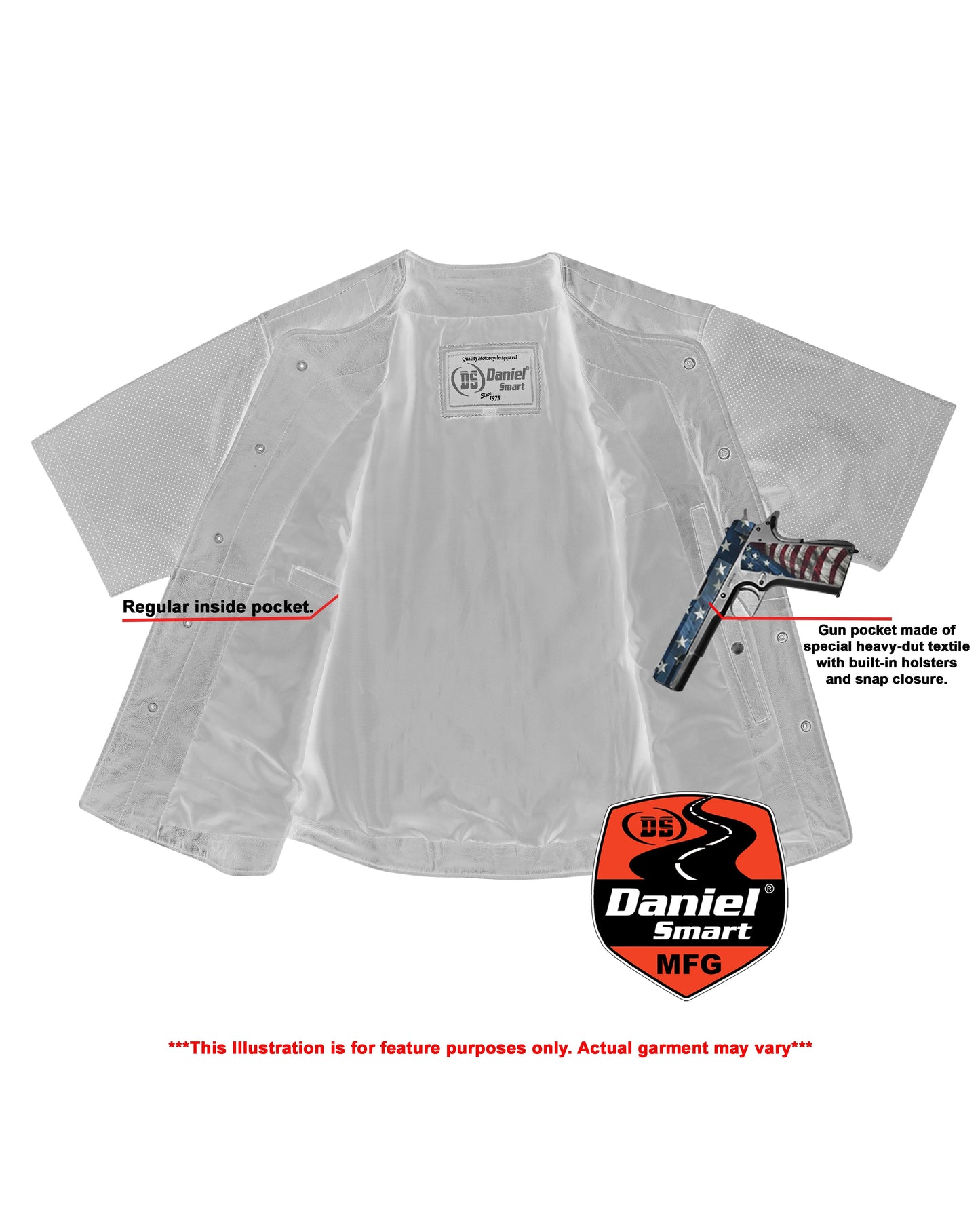 Men's  Leather Baseball Motorcycle Shirt - Black