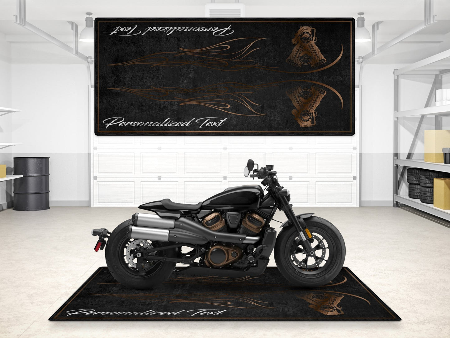 MPM Motorcycle Mat for Cruiser Motorcycle "King of the V-Twins" - MM7302