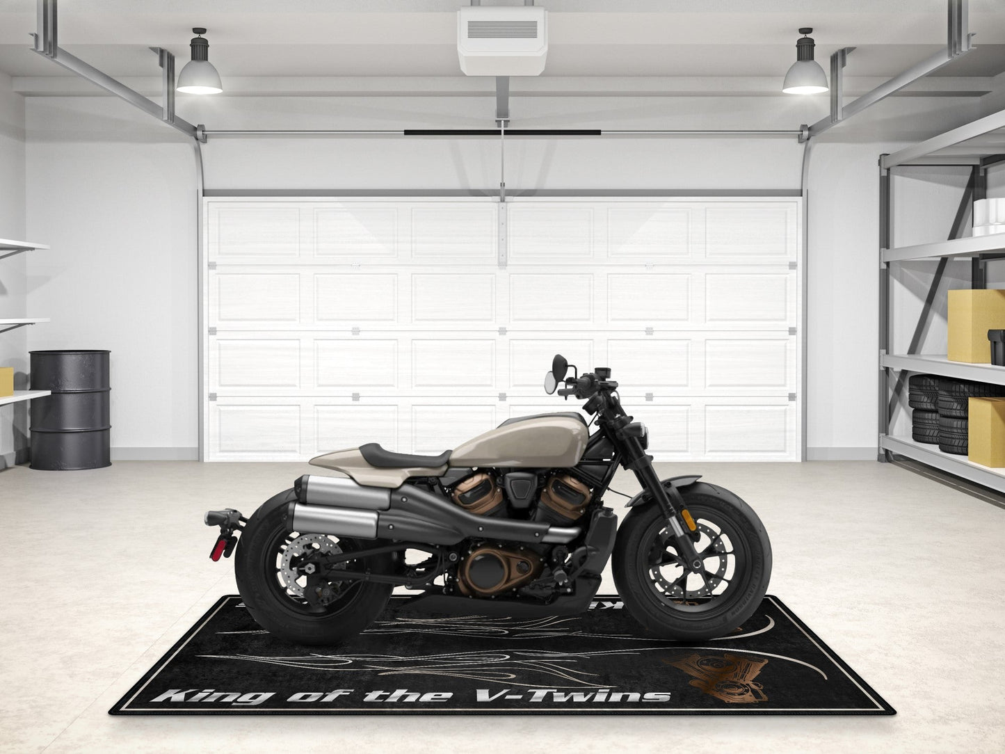 MPM Motorcycle Mat for Cruiser Motorcycle "King of the V-Twins" - MM7302