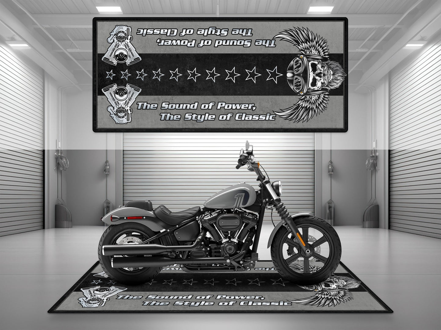 MPM Motorcycle Mat for Cruiser Motorcycle "The Sound of Power" - MM7304