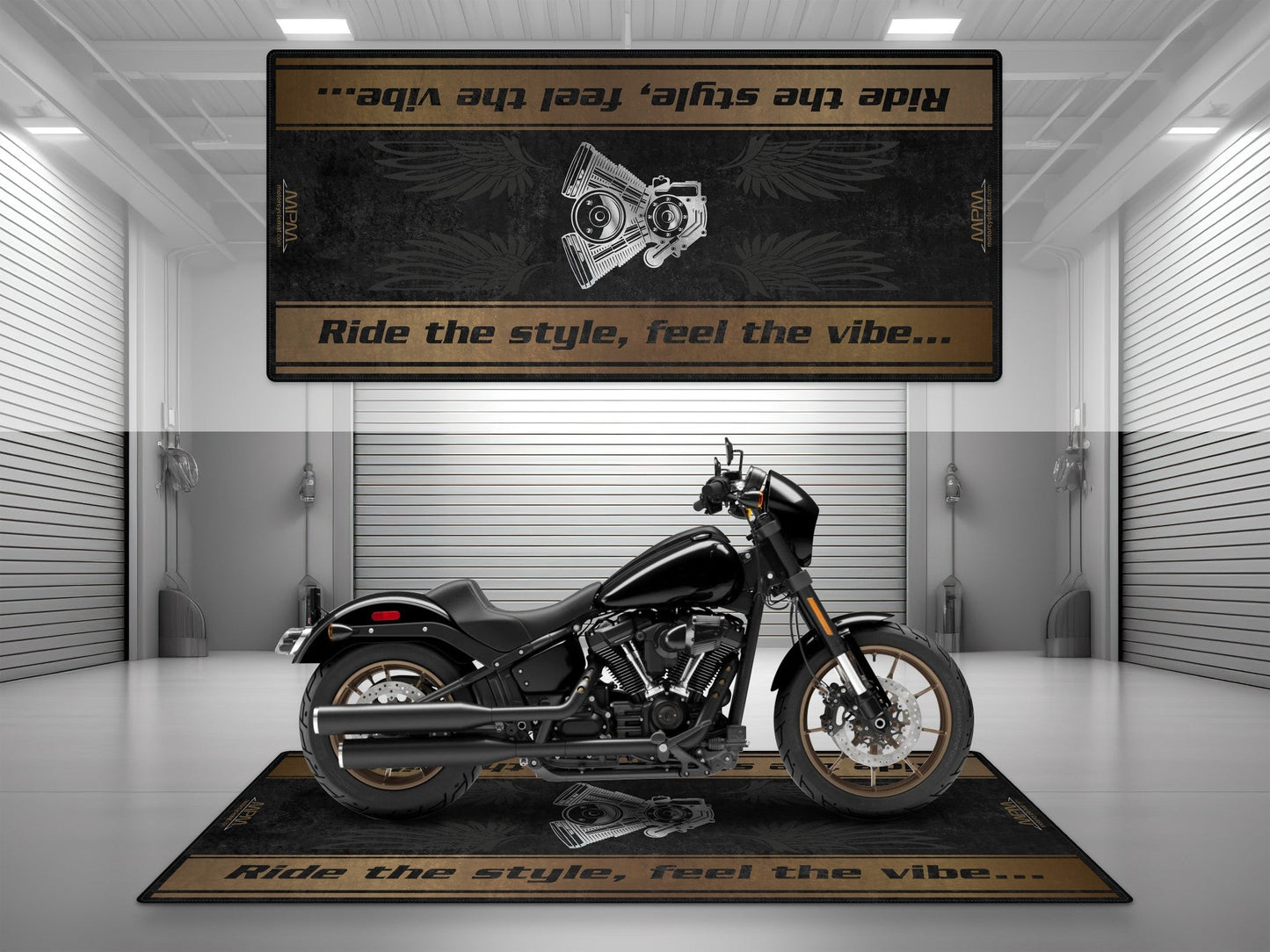 MPM Motorcycle Mat for Cruiser Motorcycle "Ride The Style, Feel The Vibe" - MM7306