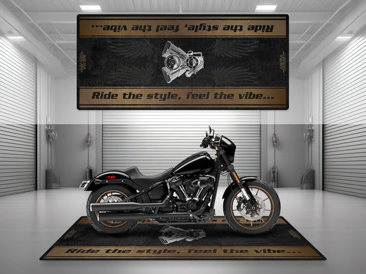 MPM Motorcycle Mat for Cruiser Motorcycle "Ride The Style, Feel The Vibe" - MM7306