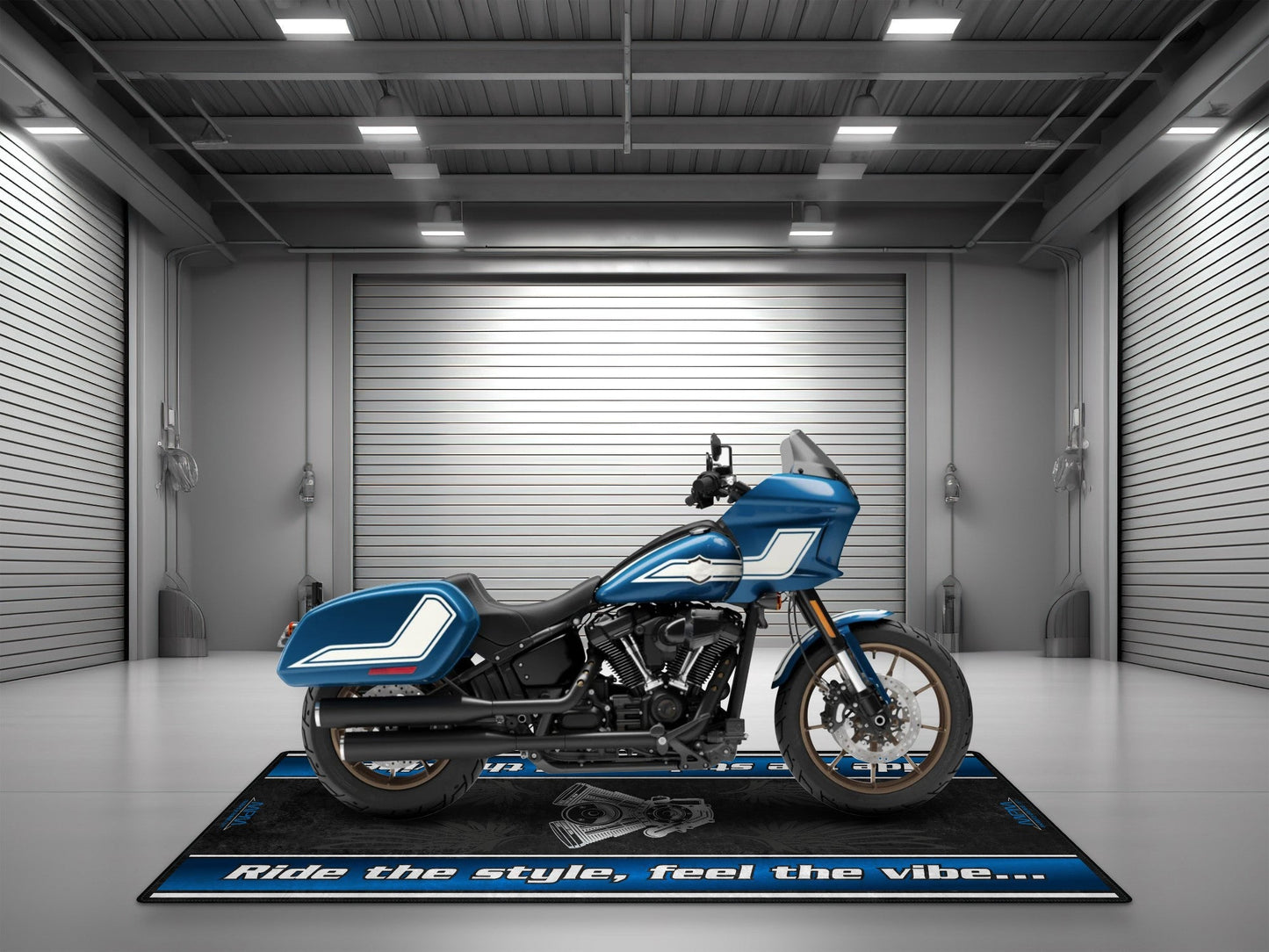 MPM Motorcycle Mat for Cruiser Motorcycle "Ride The Style, Feel The Vibe" - MM7307