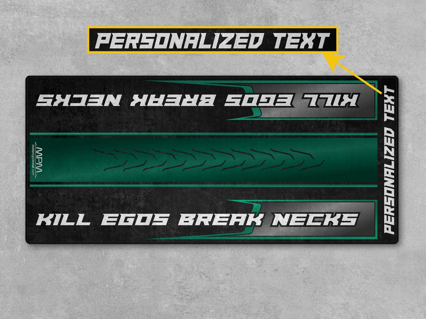 MPM Motorcycle Mat for Cruiser Motorcycle "Kill Egos Break Necks" - MM7309