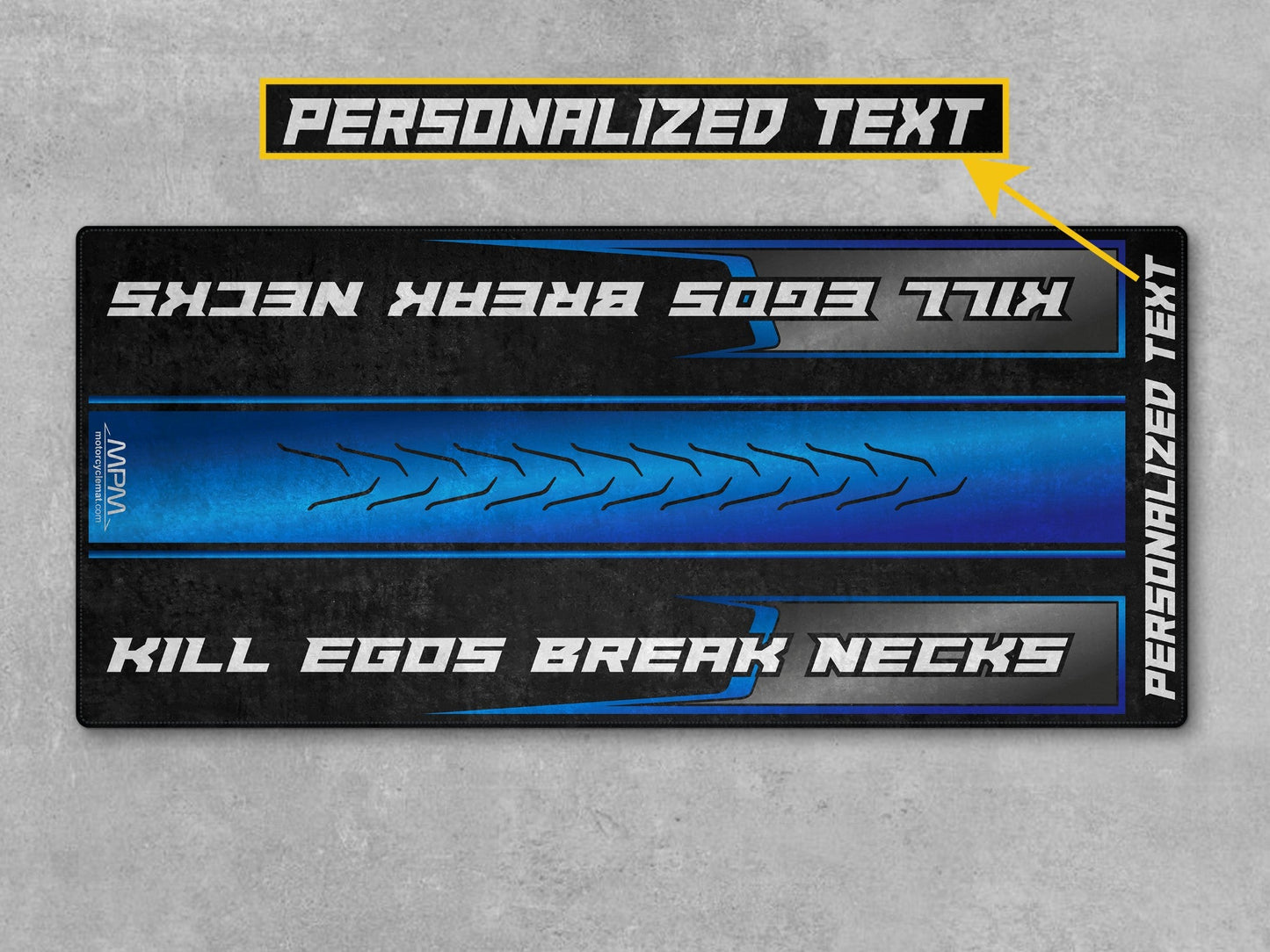 MPM Motorcycle Mat for Cruiser Motorcycle "Kill Egos Break Necks" - MM7309