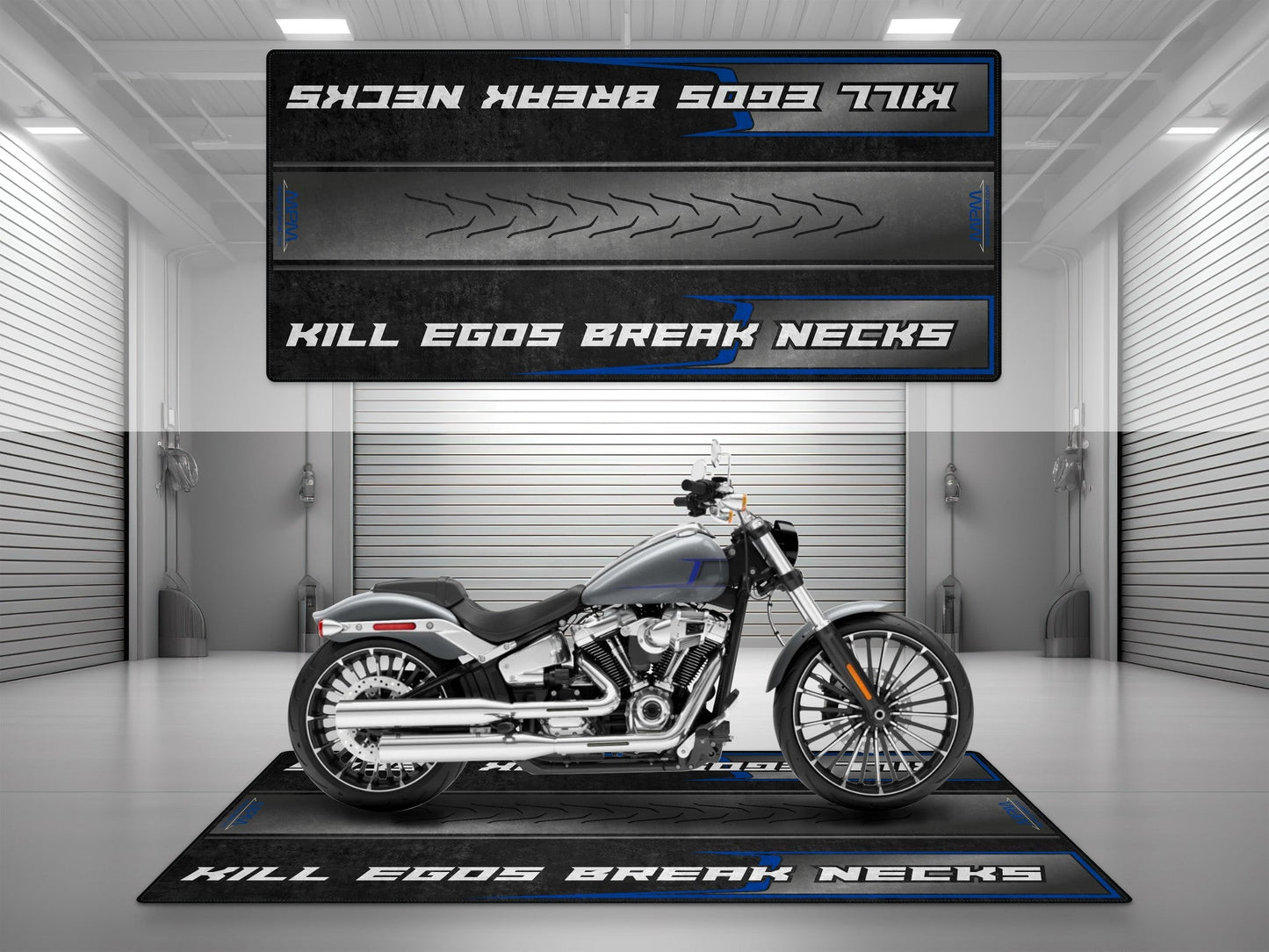 MPM Motorcycle Mat for Cruiser Motorcycle "Kill Egos Break Necks" - MM7309