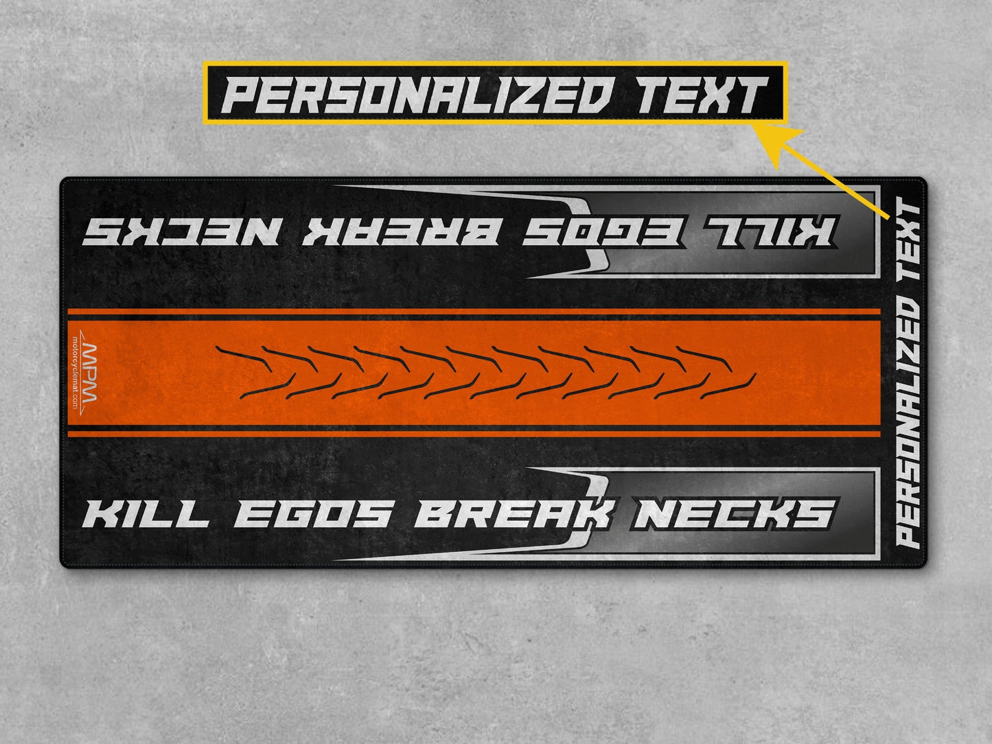 MPM Motorcycle Mat for Cruiser Motorcycle "Kill Egos Break Necks" - MM7309