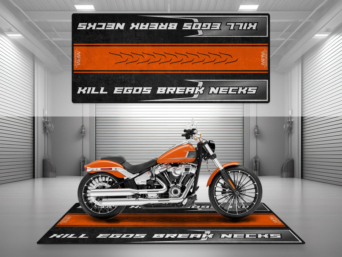 MPM Motorcycle Mat for Cruiser Motorcycle "Kill Egos Break Necks" - MM7309