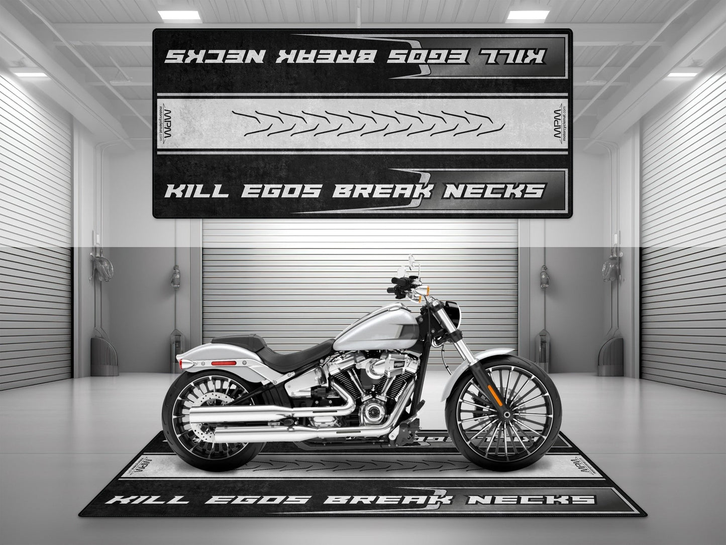 MPM Motorcycle Mat for Cruiser Motorcycle "Kill Egos Break Necks" - MM7309