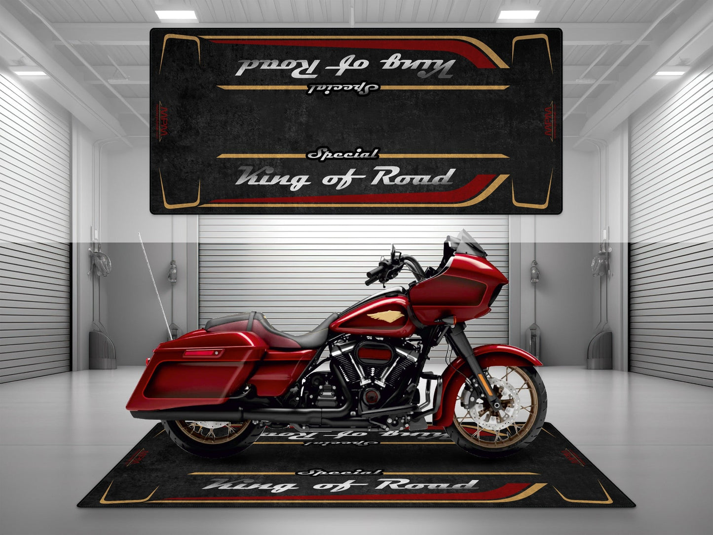 MPM Motorcycle Mat for Cruiser Motorcycle "Special King of Road" - MM7346