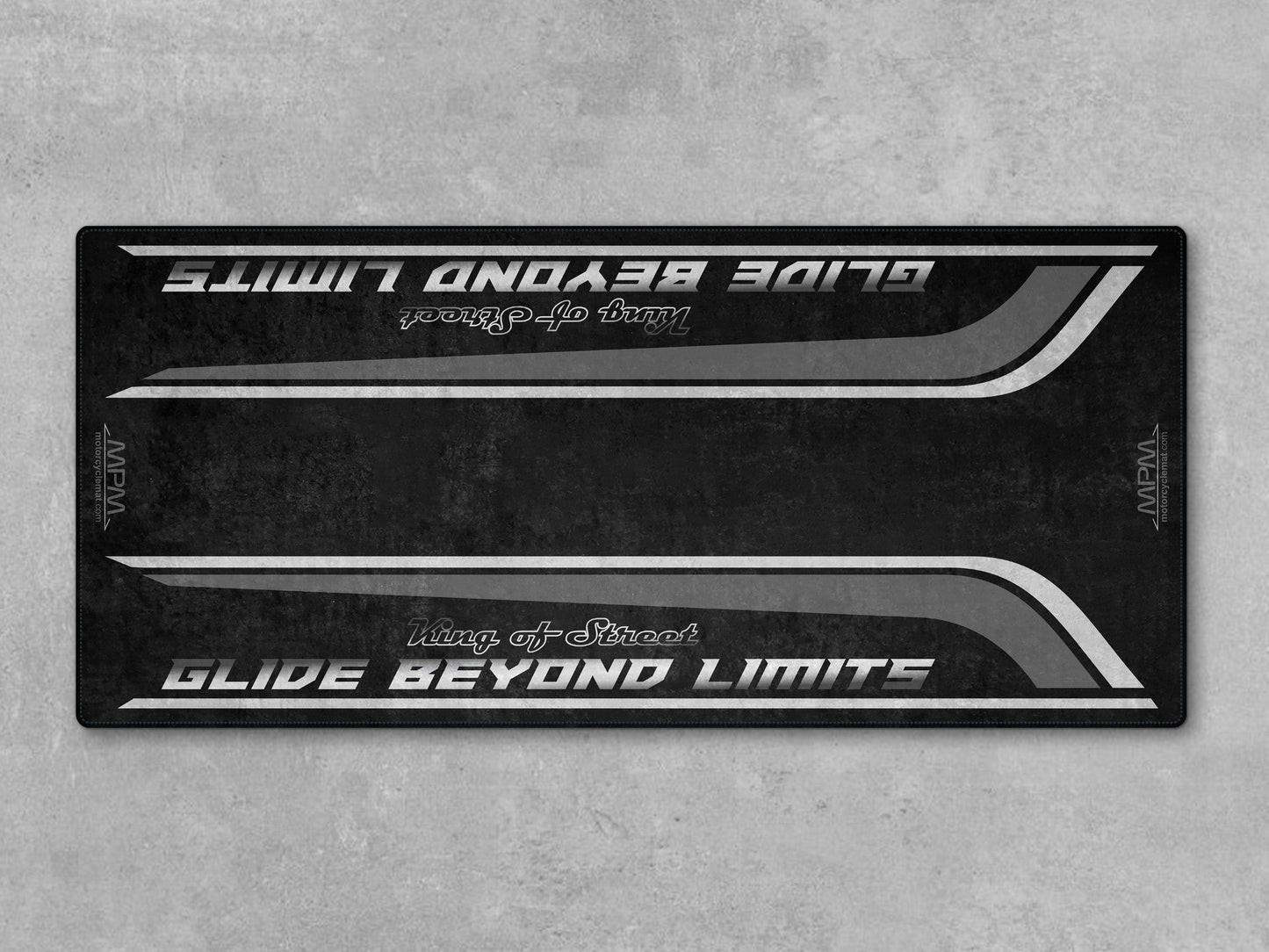 MPM Motorcycle Mat for Cruiser Motorcycle "Glide Beyond Limits - King of Street" - MM7349
