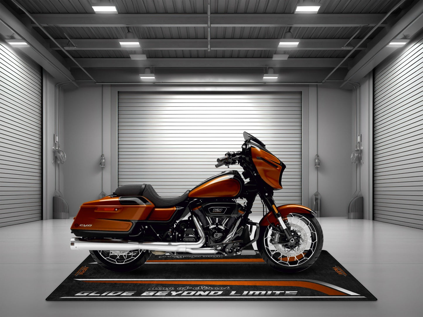 MPM Motorcycle Mat for Cruiser Motorcycle "Glide Beyond Limits - King of Street" - MM7349