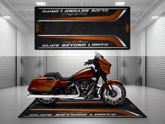 MPM Motorcycle Mat for Cruiser Motorcycle "Glide Beyond Limits - King of Street" - MM7349