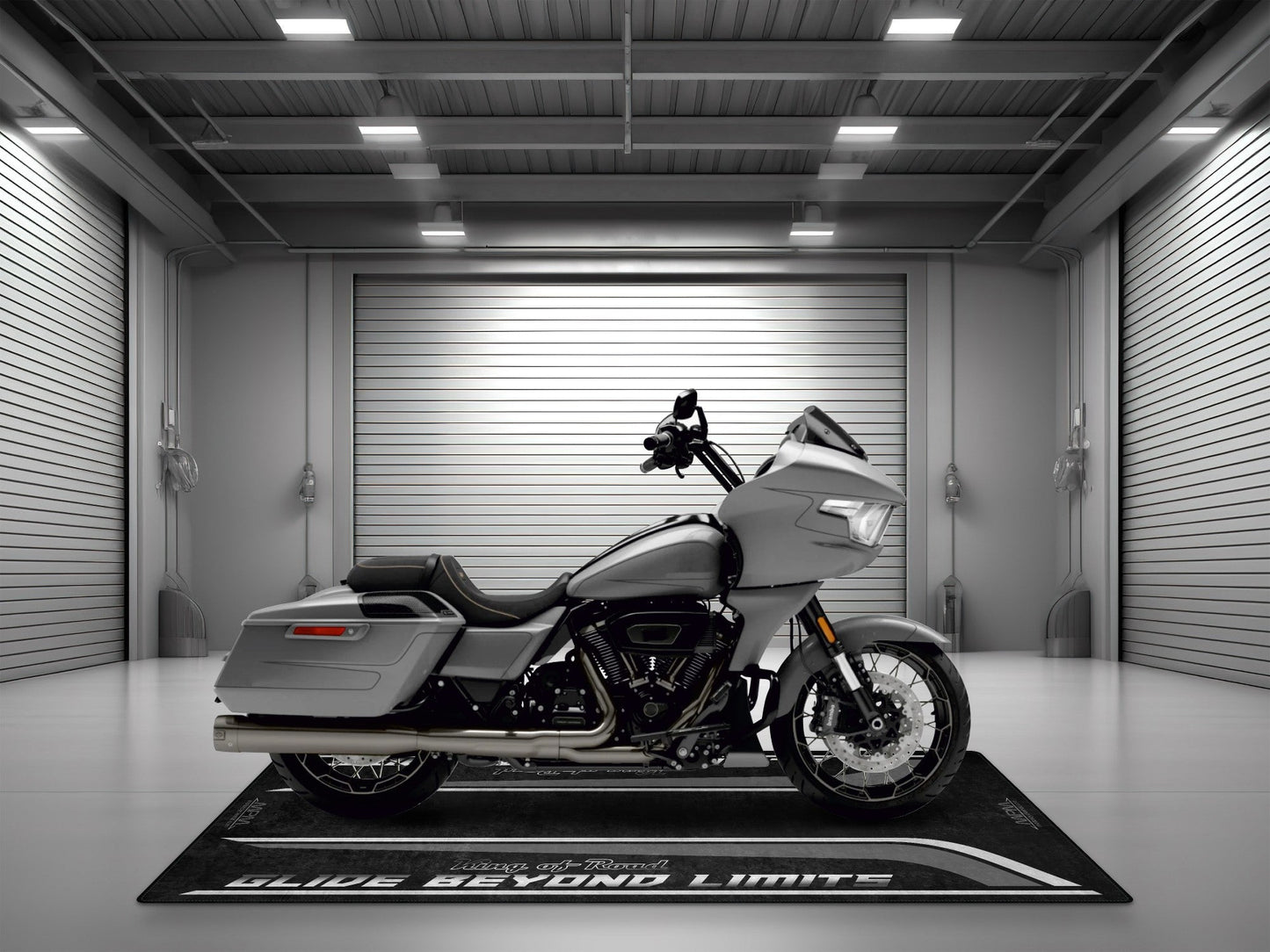MPM Motorcycle Mat for Cruiser Motorcycle "Glide Beyond Limits - King of Road " - MM7350