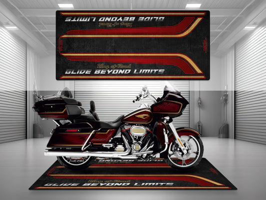MPM Motorcycle Mat for Special Cruiser Motorcycle "Glide Beyond Limits - King of Road" - MM7351