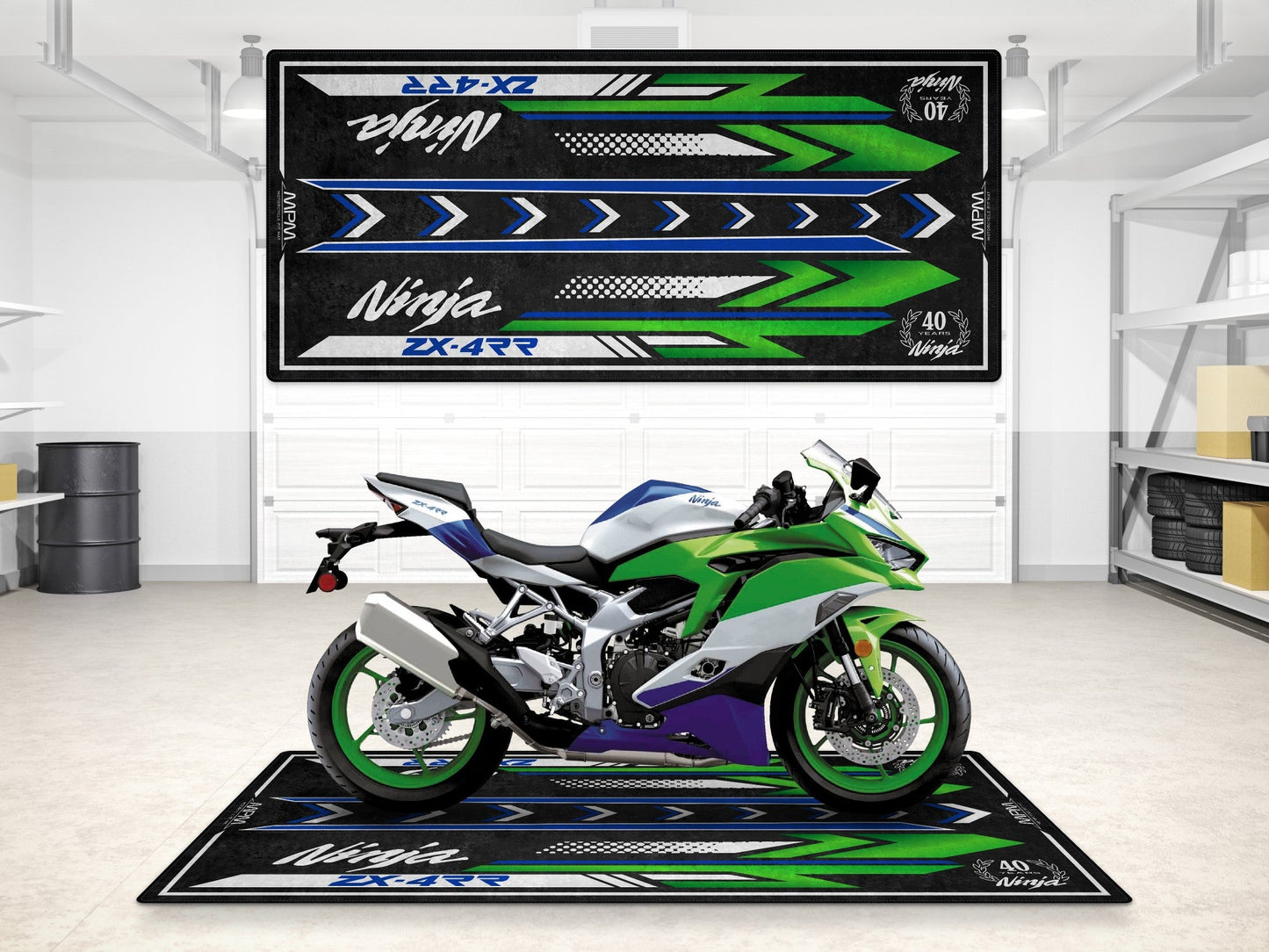 MPM Motorcycle Mat for Kawasaki Ninja ZX-4RR 40th Anniversary - MM7394