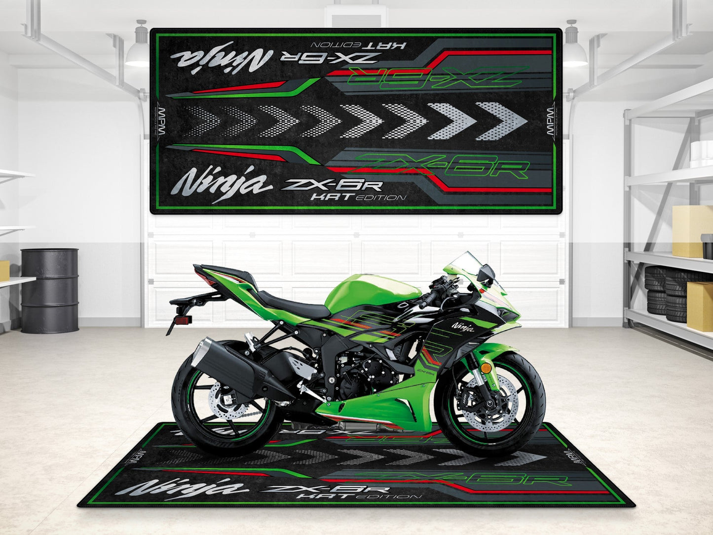 MPM Motorcycle Mat for Kawasaki Ninja ZX-6R KRT Edition - MM7396