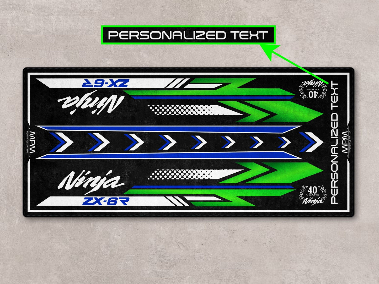 MPM Motorcycle Mat for Kawasaki Ninja ZX-6R 40th Anniversary - MM7397