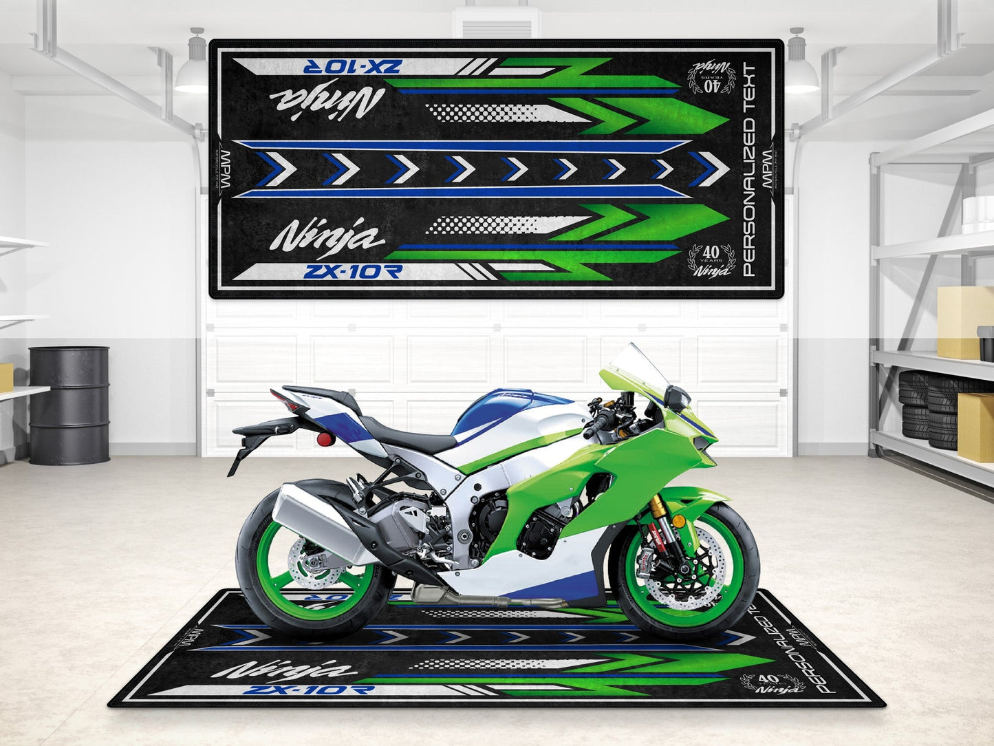 MPM Motorcycle Mat for Kawasaki Ninja ZX-10R 40th Anniversary - MM7400