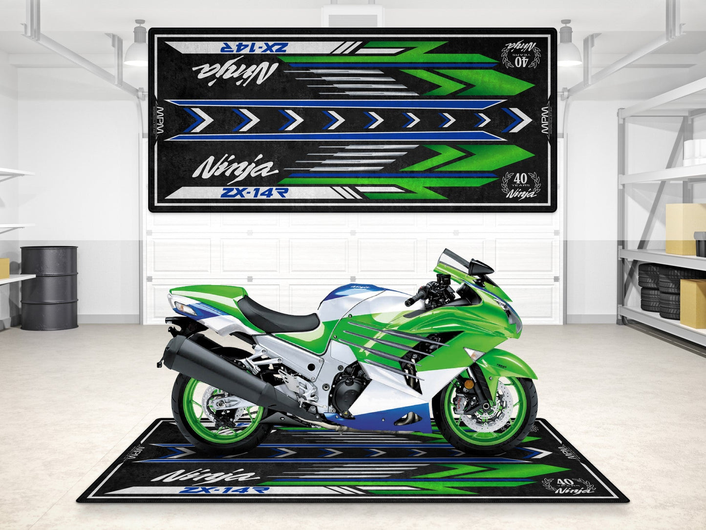 MPM Motorcycle Mat for Kawasaki Ninja ZX-14R 40th Anniversary - MM7402