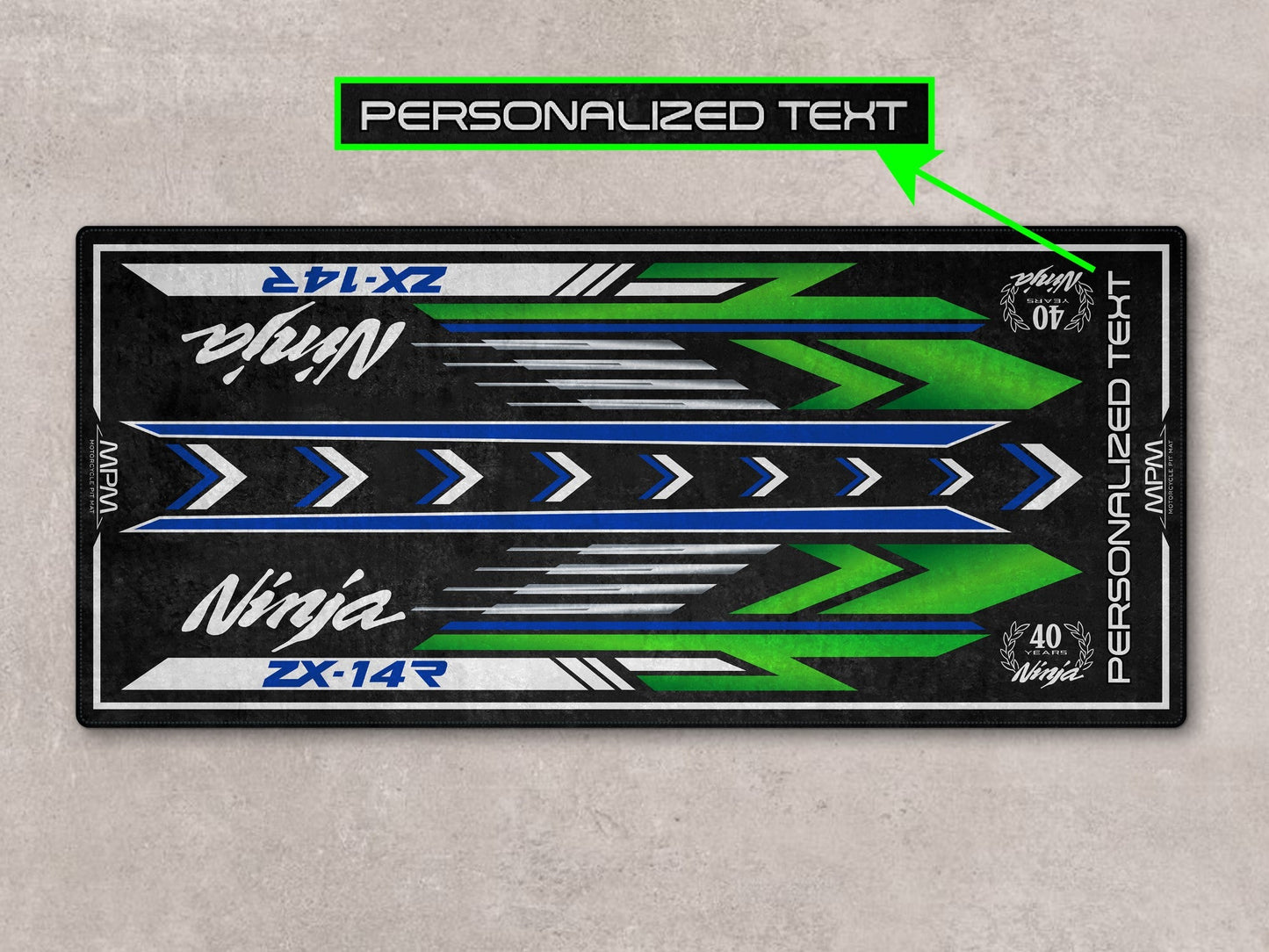 MPM Motorcycle Mat for Kawasaki Ninja ZX-14R 40th Anniversary - MM7402