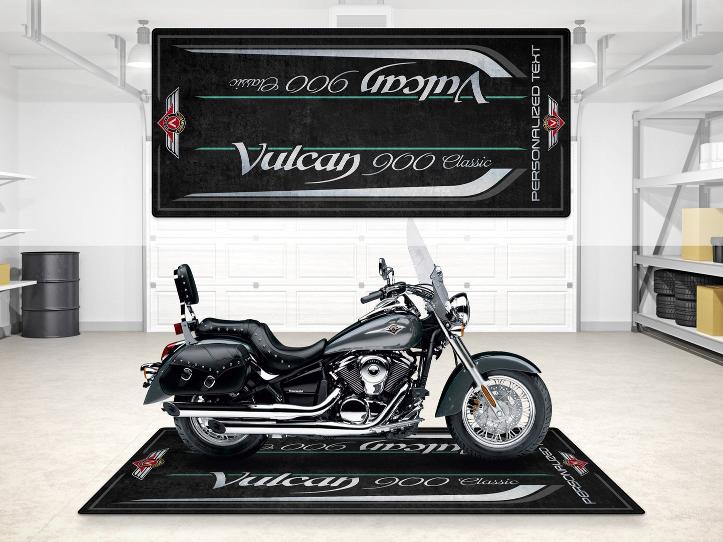 MPM Motorcycle Mat for Kawasaki Vulcan 900 Classic LT - MM7428